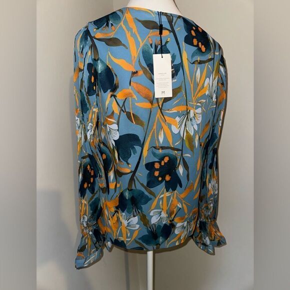 MILLY Greer Watercolour Azalea blouse Size Small MSRP $287 - Picture 5 of 10